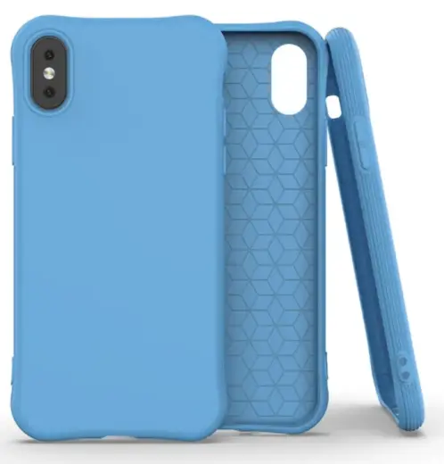 Fusion Solaster Back Case Silikona Aizsargapvalks Priekš Apple iPhone X | XS Zils