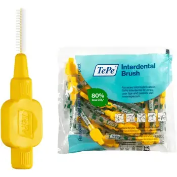 Tepe Interdental Brush Extra Soft (0.7 mm yellow 25 pcs) - Very fine interdental brushes