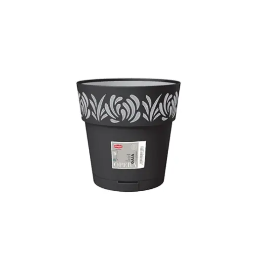 Lillepott koos kandikuga Gaia Ø20x19cm must