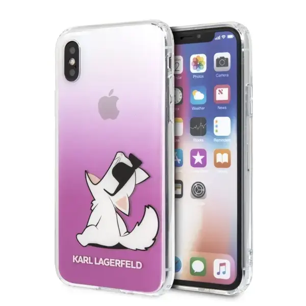 Karl Lagerfeld KLHCPXCFNRCPI iPhone X|Xs hardcase różowy|pink Choupette Fun