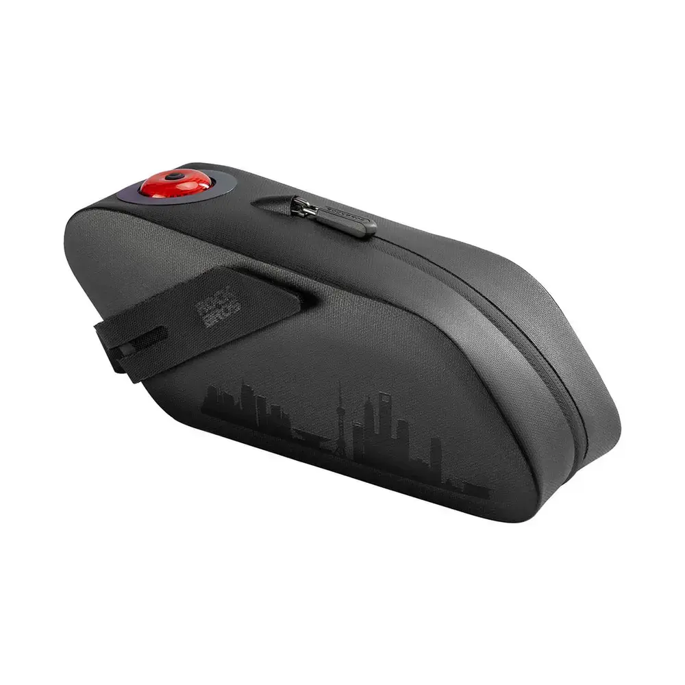 Torba rowerowa Rockbros AS-078-1 podsiodłowa z inteligentną lampką tylną 0,8 l - czarna