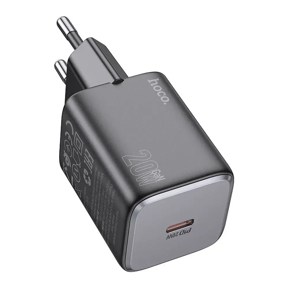HOCO N40 tīkla lādētājs | 20W | PD, QC | USB-C | melns