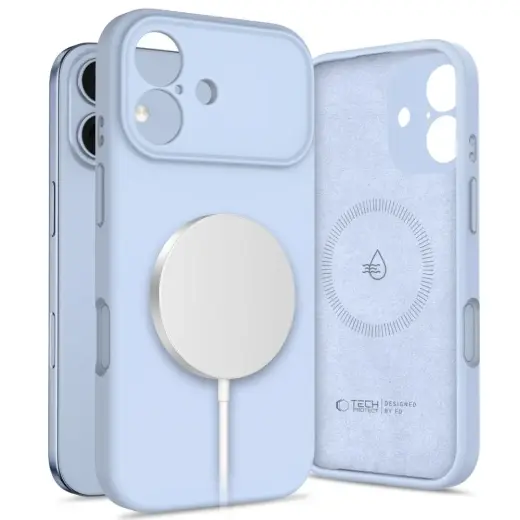 TECH-PROTECT SILICONE чехол с поддержкой MagSafe для телефона Apple iPhone 17 синий