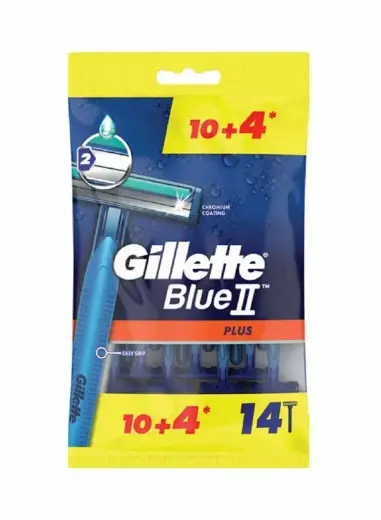 Gillette Blue Ii Plus Disposable Razors for Men 14 Pieces