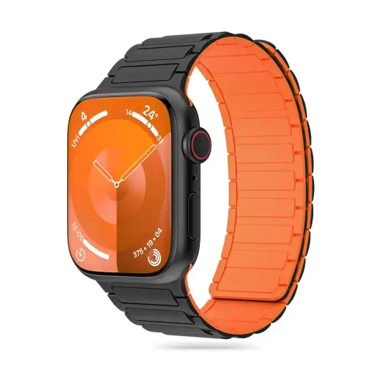 Tech-Protect IconBand Magnetic Strap for Apple Watch 4 | 5 | 6 | 7 | 8 | 9 | SE | Ultra 1 | 2 (42|44|45|49 mm) - Black & Orange