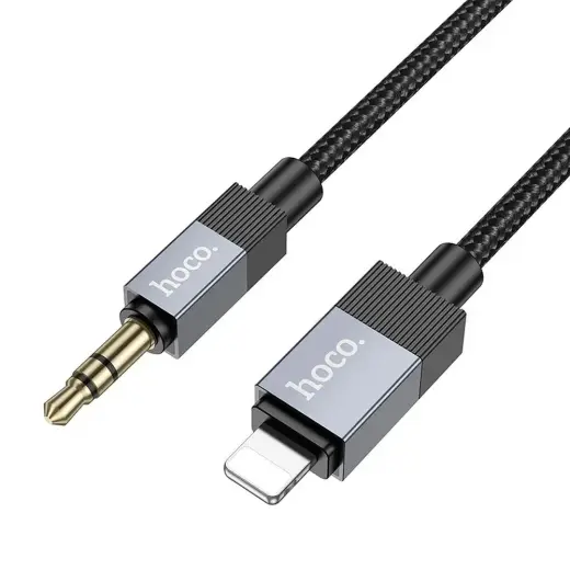 Cable AUX Jack 3,5 mm (male) to Lightning (male) Hoco 1 m UPA32A black