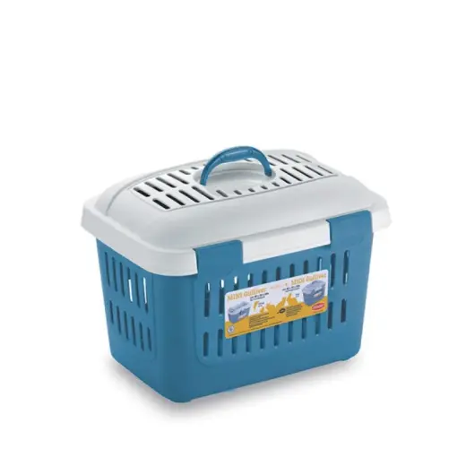 Transportēšanas būris Midi Gulliver 45x33x33cm balts|zils