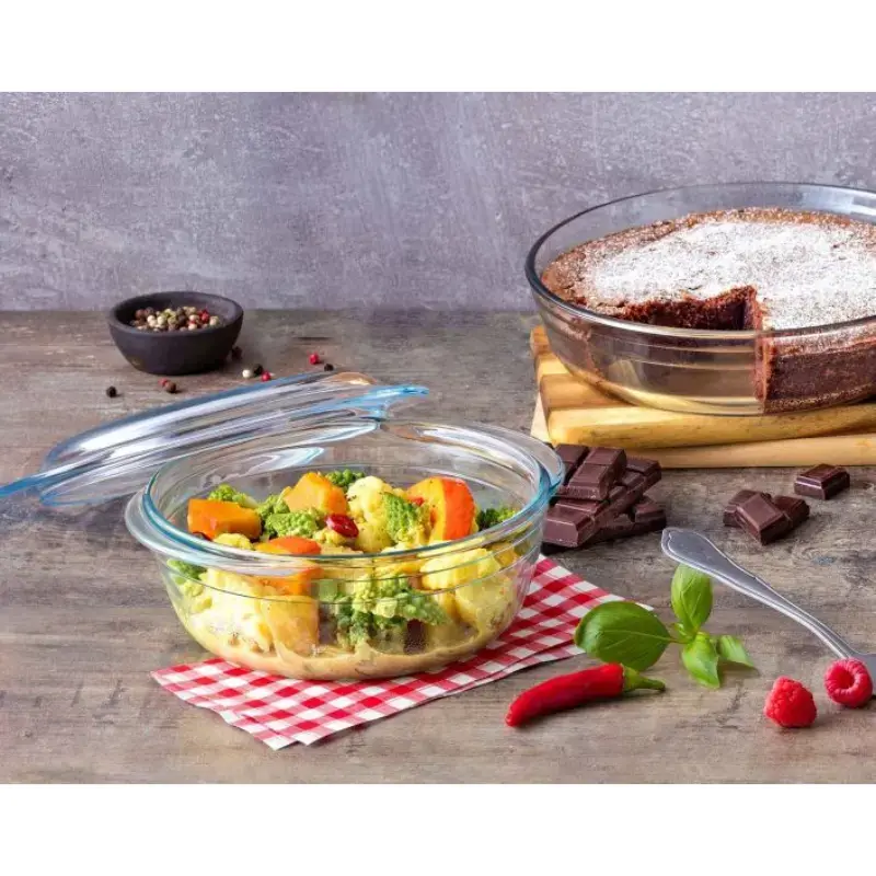 Stikla trauks ar vāku 1,4L Pyrex Essentials Ø17cm