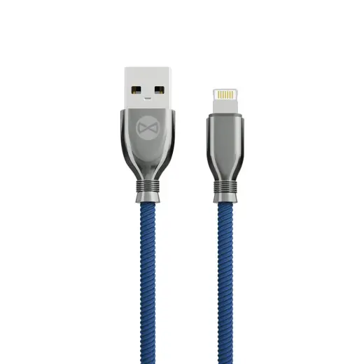 Forever Tornado datu pārraides un uzlādes vads | USB-A uz Lightning | 15W | 1m | tumši zils