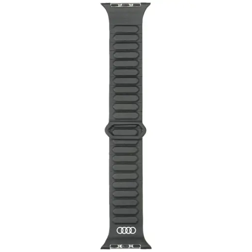 Audi Logo Synthetic Leather viedpulksteņa siksniņa priekš Apple Watch (44/45/46/49 mm) | mākslīgā āda | melna