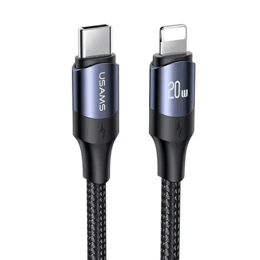 USAMS SJ522USB01 data transfer and charging cable | USB-C to Lightning | 20W | 2m | black