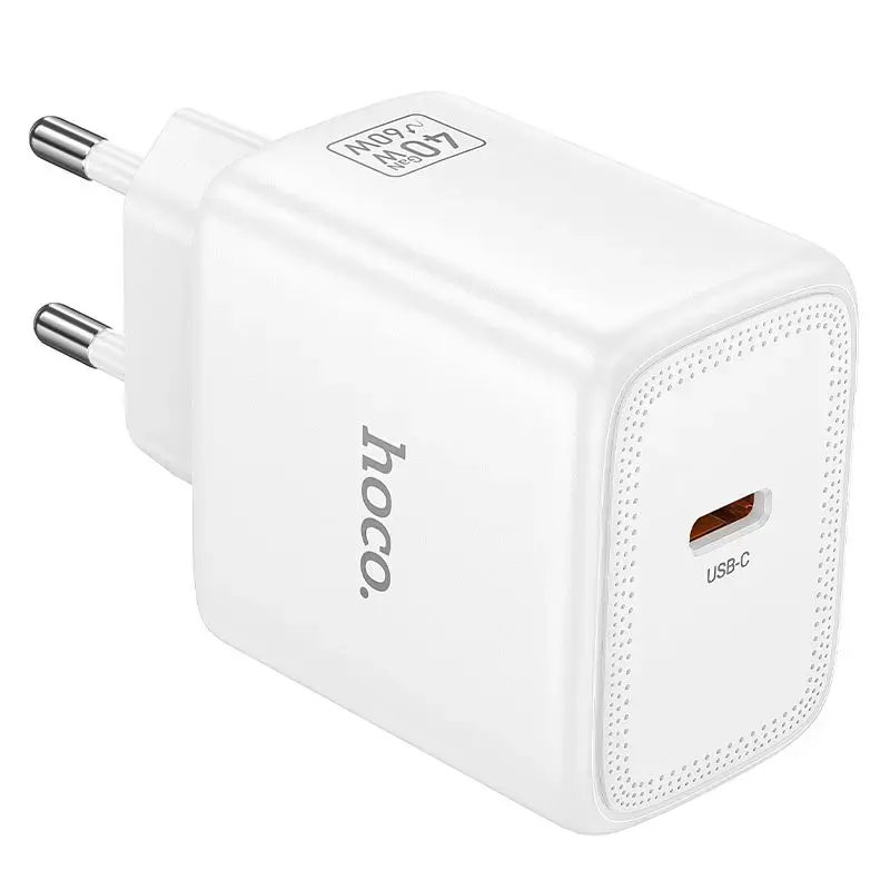 HOCO N83 tīkla lādētājs | 40W | PD, GaN, PPS | USB-C | balts
