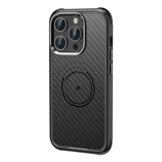 Rock Kevlar Series Aramid Fiber Magnetic Case for Iphone 15 black