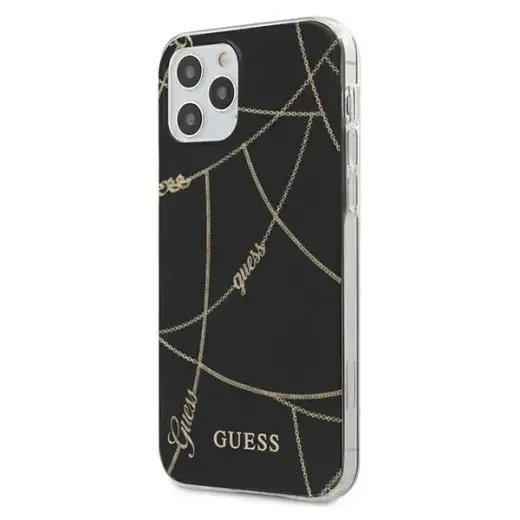 Guess GUHCP12MPCUCHBK iPhone 12|12 Pro 6,1" czarny|black hardcase Gold Chain Collection