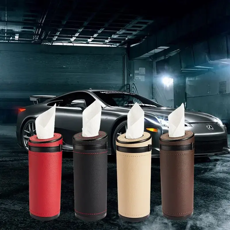 Tube-shaped tissue dispenser with glass break option black