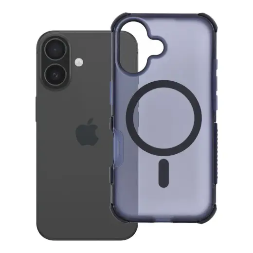 Forcell F-Protect BumperX Premium чехол с поддержкой MagSafe для телефона iPhone 16 тёмно-синий