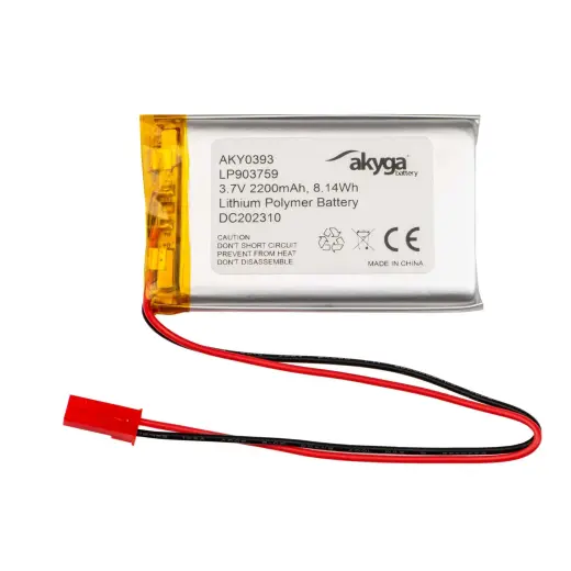 Lithium Polymer Battery Akyga AKY0393 LP903759 Li-Po 3.7V|2200mAh PCM JST 2.54 2-Pin Connector 150mm