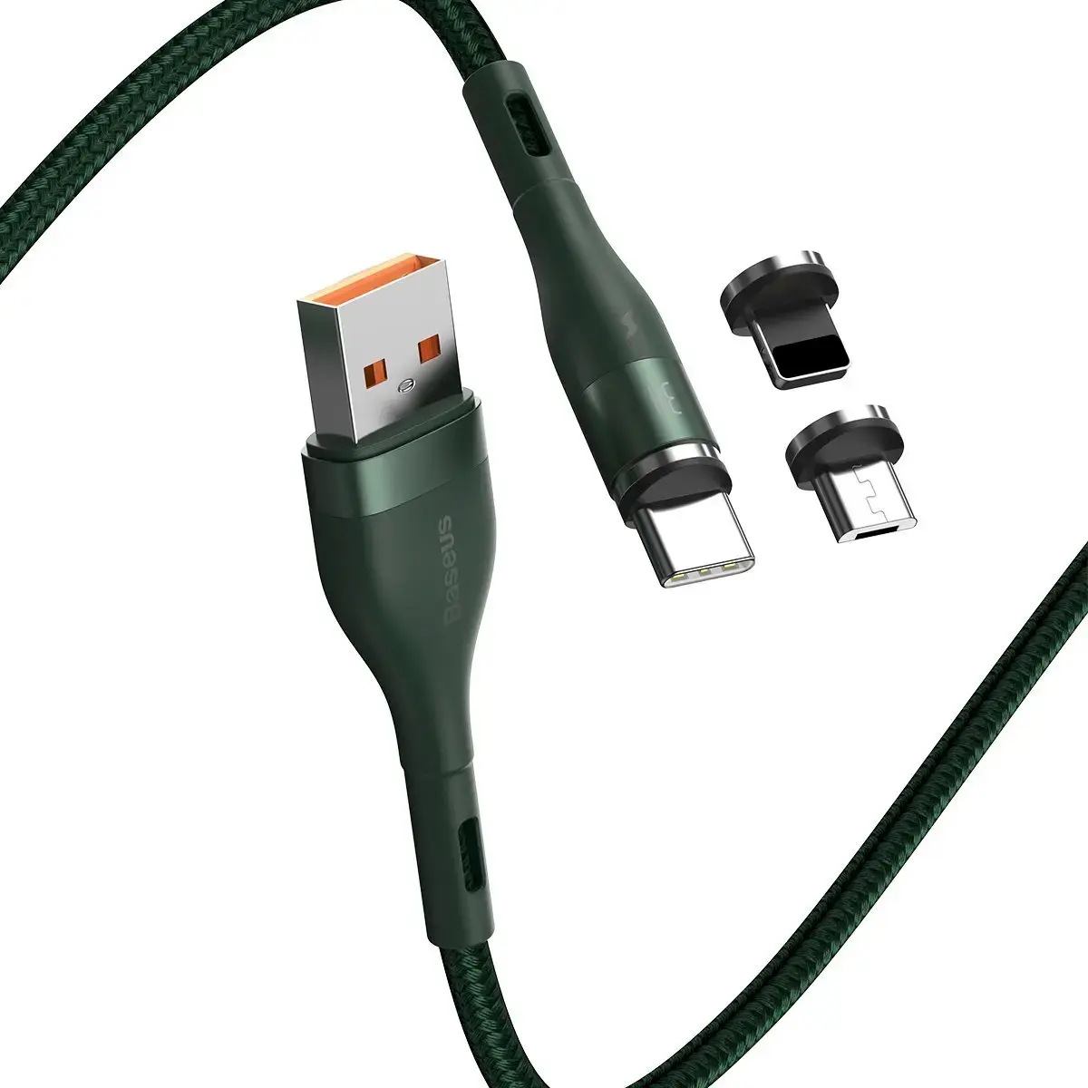 USB Baseus Fast 4in1 USB to USB-C | Lightning | Micro 5A 1m (green)