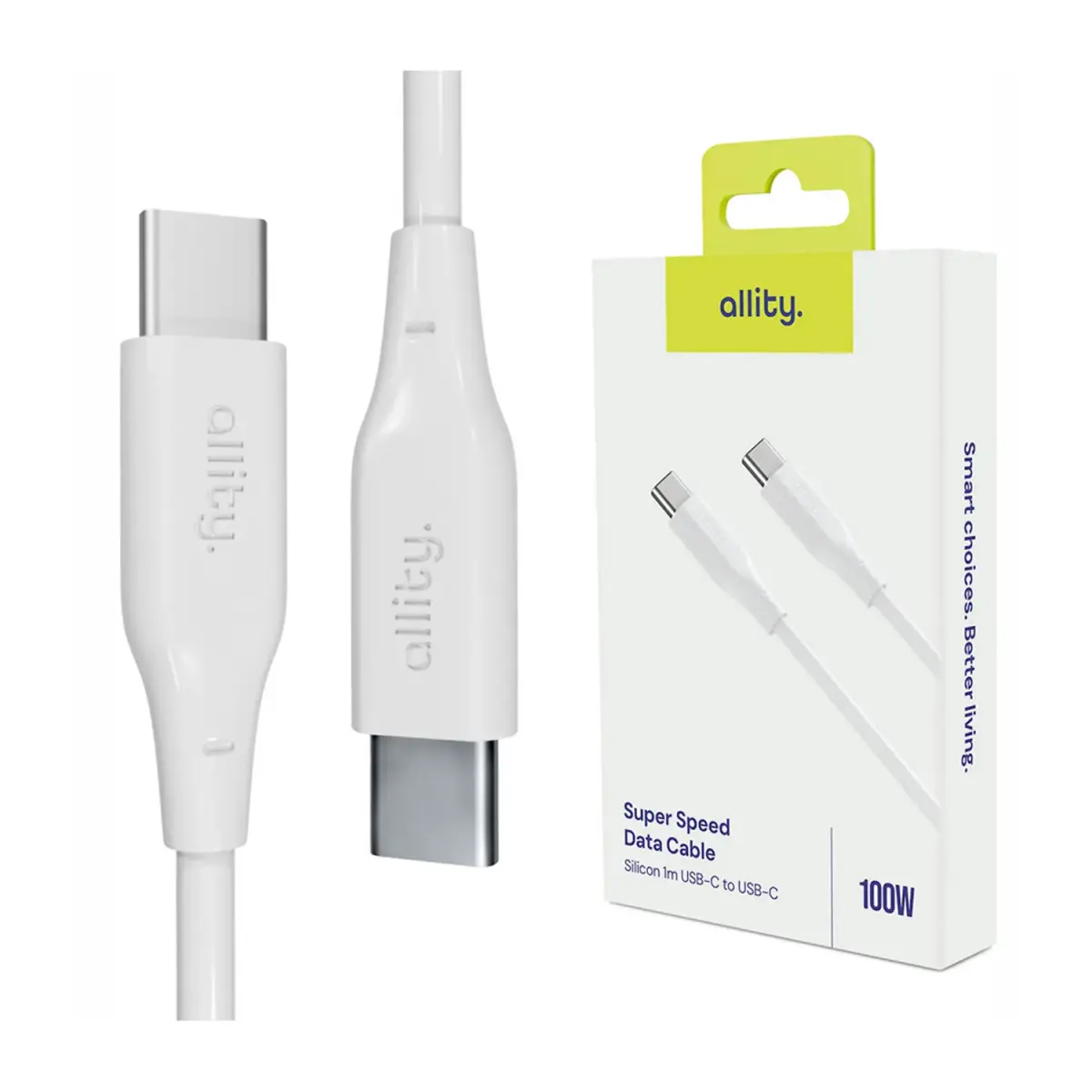 Allity cable AUC-02 USB-C - USB-C 1.0 m 100W white
