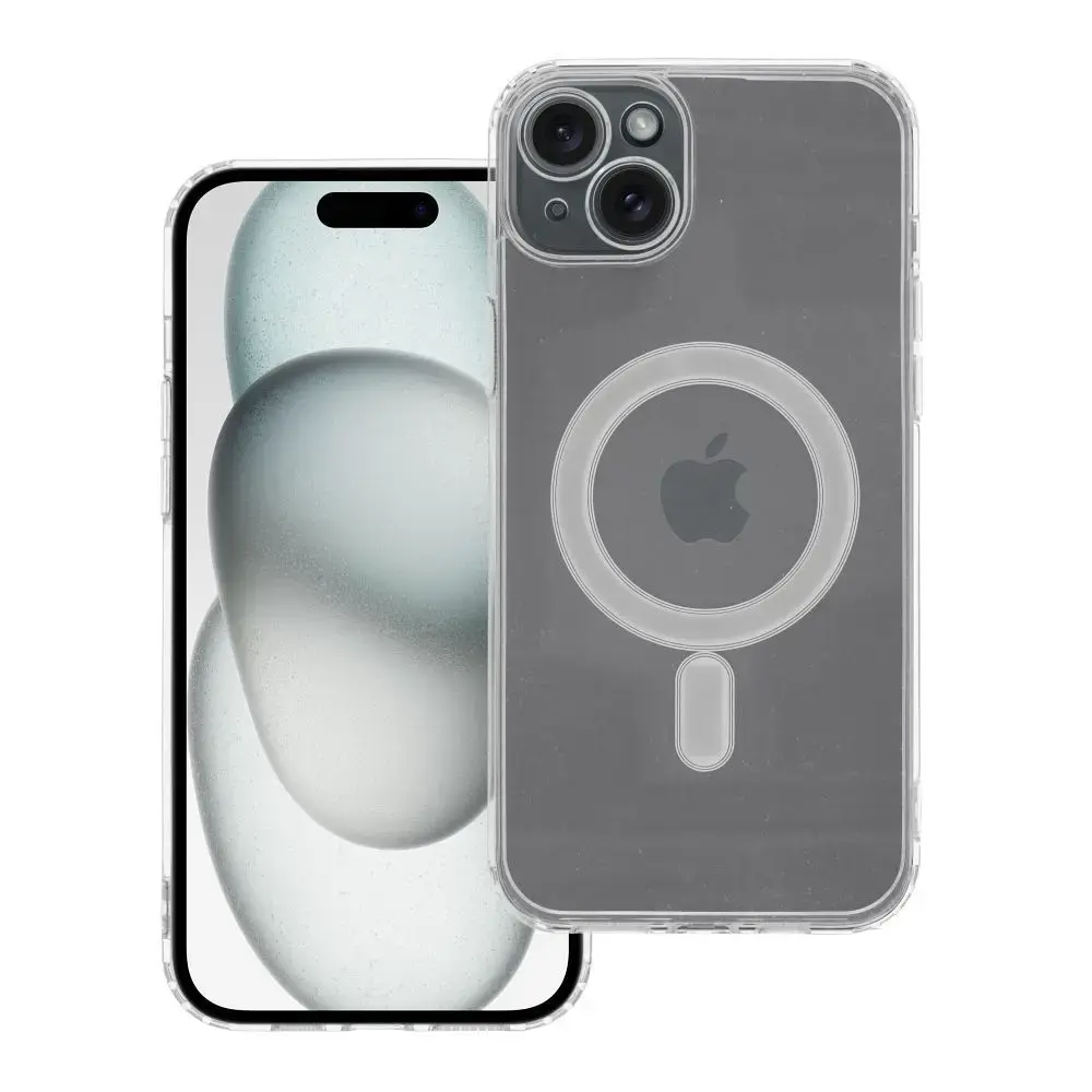 Case for iPhone 15 PLUS Clear Mag Cover compatible with MagSafe (camera protection) transparent