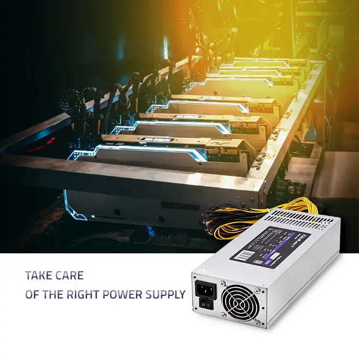 Qoltec POWER SUPPLY 1850W PCI-E| 80 Plus Platinum | Data mining