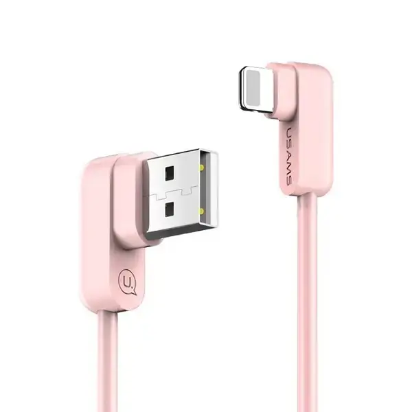 USAMS US-SJ165 datu pārraides un uzlādes vads | USB-A uz Lightning | 10W | 1.2m | rozā