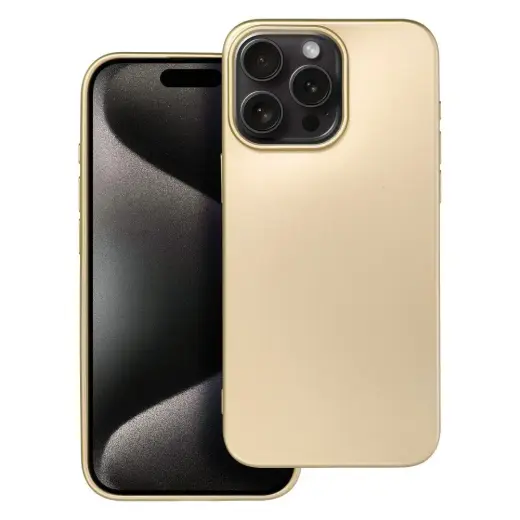 Metallic telefono dėklas iPhone 15 Pro Max auksinis