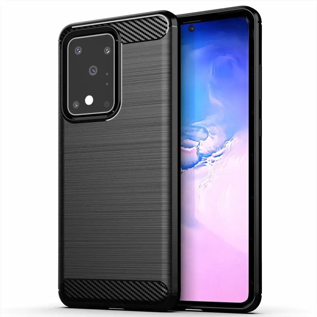 Fusion Trust Back Case Silicone Case For Samsung G985 Galaxy S20 Plus Black