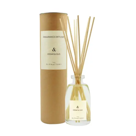 The Olphactory, Cedar & Oud, Fragrance Sticks, Woody, Aroma Reed Diffuser, 250 ml