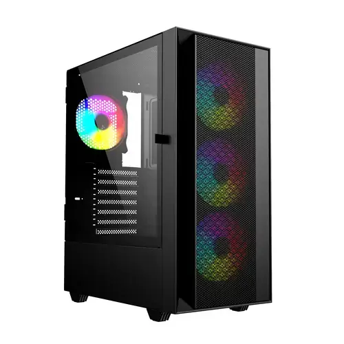 Gembird Fornax 4000 ARGB gaming ATX computer case  Midi Tower  backlight  Black