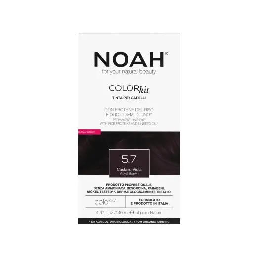 Noah, Permanent Hair Colour, Permanent Hair Dye, 5.7 Violet Brown, 140 ml