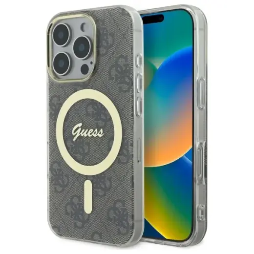 Guess GUHMP16XH4STW iPhone 16 Pro Max 6.9" brown hardcase IML 4G MagSafe