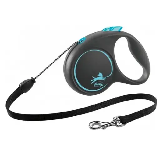 Inerces pavada suņiem – Trixie Flexi Black Design, Cord leash, S: 5 m (12kg)