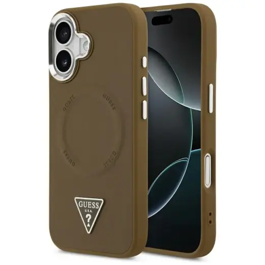 Guess Triangle Logo maciņš telefonam Apple iPhone 17 brūns