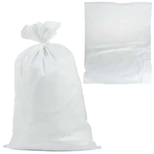 Kootud polüpropüleenist kott 80x125 cm 80 kg – valge