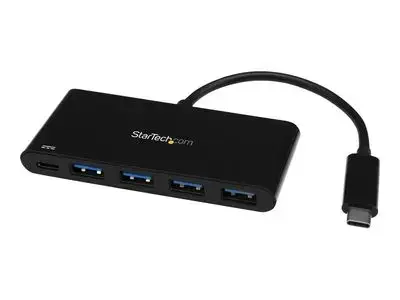StarTech.com 4 Port USB C Hub with 4 USB Type-A Ports (USB 3.0 SuperSpeed 5Gbps), 60W Power Delivery Passthrough Charging, USB 3.1 Gen 1|USB 3.2 Gen 1 Laptop Hub Adapter, MacBook, Dell - Windows|macOS|Linux (HB30C4AFPD) - hub - 4 ports