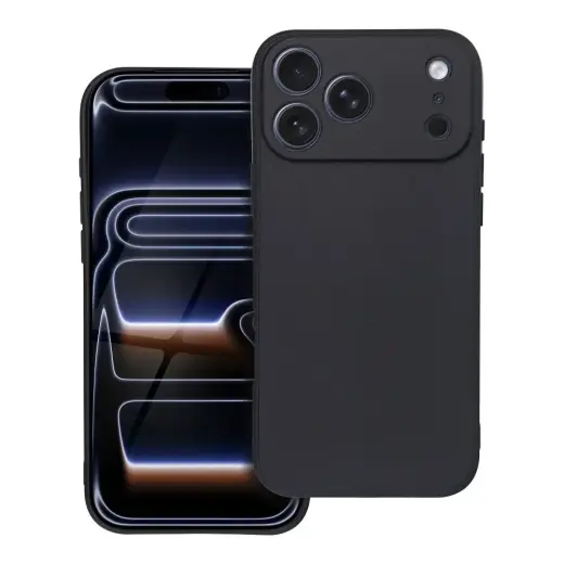 Matt telefono dėklas iPhone 17 Pro Max juodas