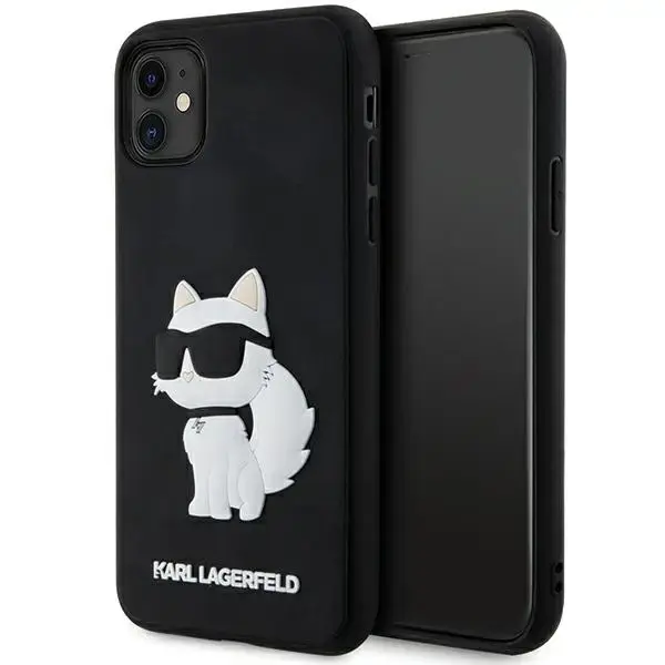 Original Pouch KARL LAGERFELD hardcase Rubber Choupette 3D KLHCN613DRKHNK for Iphone 11| Xr Black