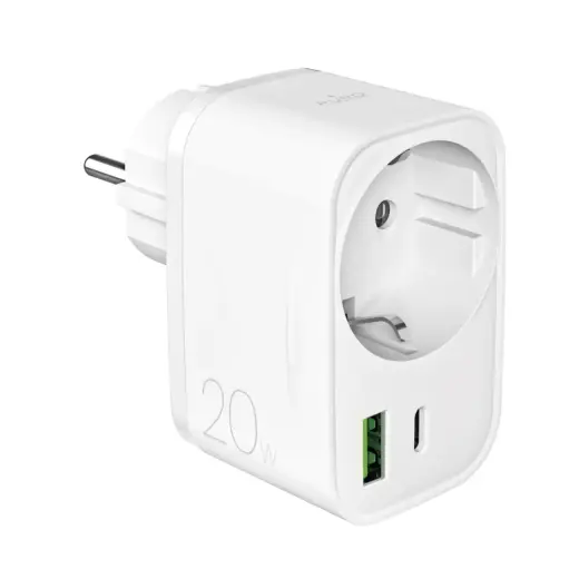Puro tīkla lādētājs | 20W | USB-C | USB-A | balts