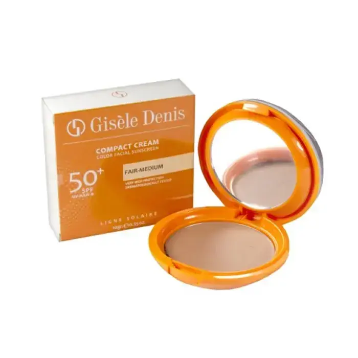 GISÈLE DENIS Gisèle Denis Compact Facial Sunscreen Cream SPF 50 + Fair-Medium Tone 10g
