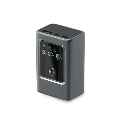 SBS 10000 išorinė baterija (powerbank) | 10 000 mAh | 35W | PD | USB-C, USB-A | LED ekranas | pilkas