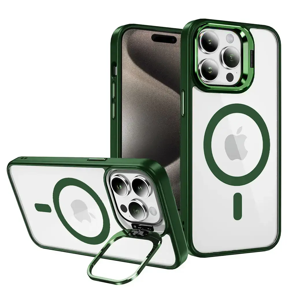Tel Protect Kickstand Magsafe Case for Iphone 13 green