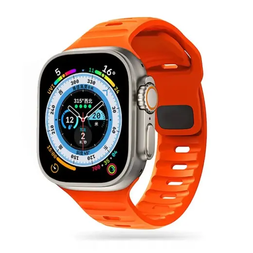 Tech-Protect IconBand Line išmaniojo laikrodžio dirželis Apple Watch 4/5/6/7/8/9/SE/Ultra 1/2 (42/44/45/49 mm) | plastikinis | oranžinis