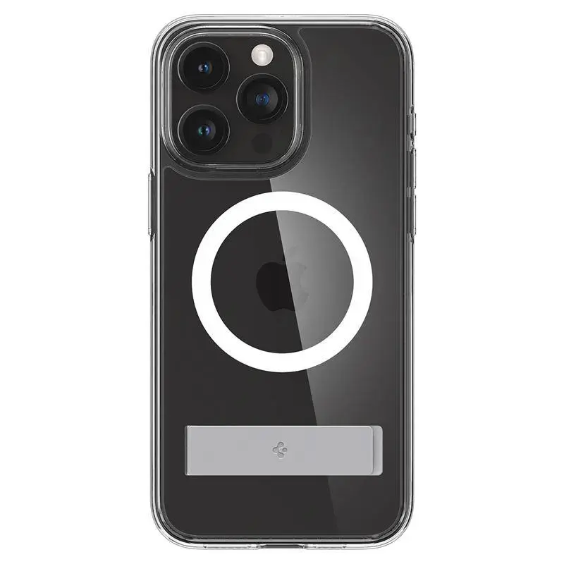 Spigen Ultra Hybrid S maciņš ar statīvu un MagSafe atbalstu telefonam iPhone 15 Pro caurspīdīgs