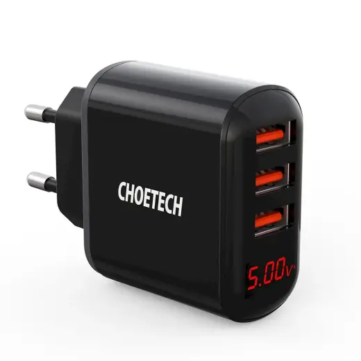 Choetech travel wall Charger 3x USB 3.4A black (Q5009-EU)