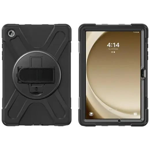 4smarts Rugged Grip planšetdatora maciņš Galaxy Tab S10 Lite | Galaxy Tab S10 FE | Galaxy Tab S9 FE | Galaxy Tab S9 | Galaxy Tab S8 | Galaxy Tab S7 melns