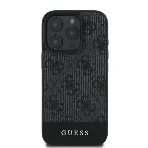 Guess PU 4G Stripe Case for iPhone 16 Pro Max Grey