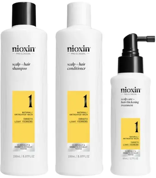 Nioxin System 1 – Kit - Treatment for Natural Hair with Mild Weakness 3 U