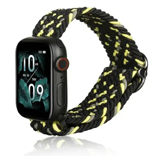 Beline Textile viedpulksteņa siksniņa priekš Apple Watch (38/40/41 mm) | neilons | melna/laima