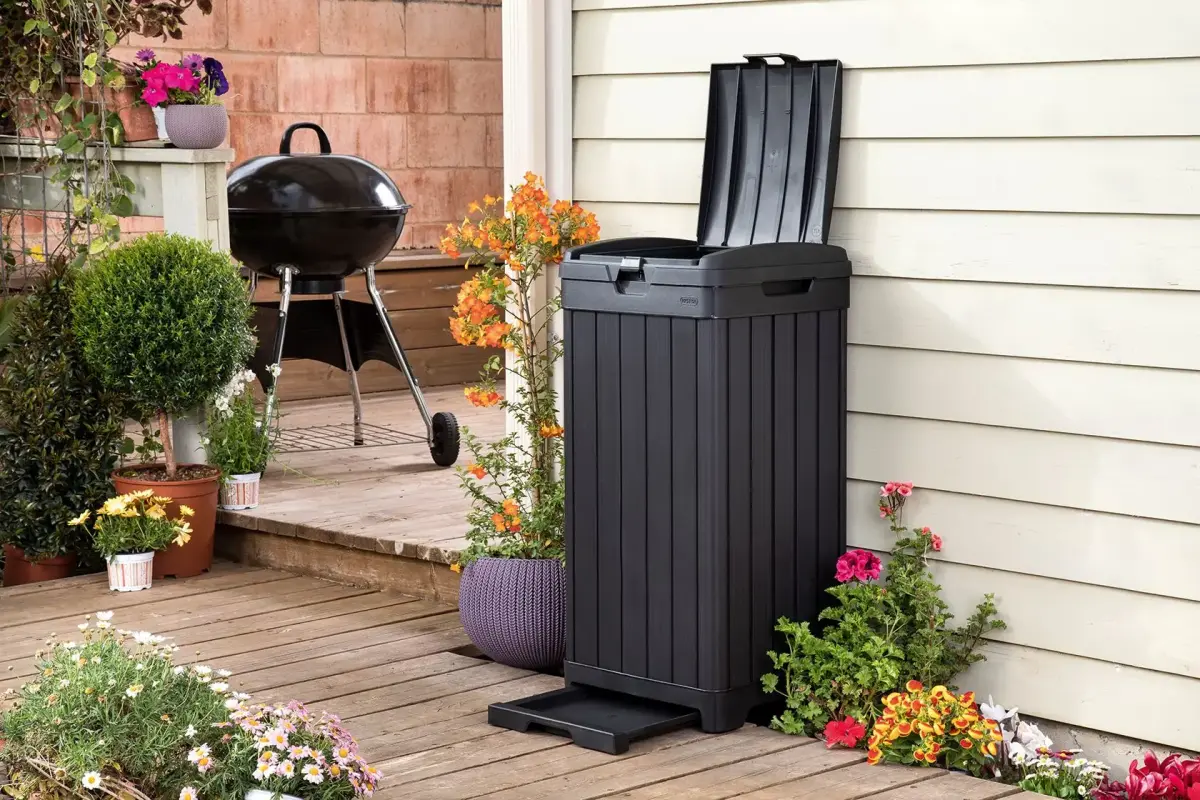 Atkritumu tvertne Baltimore Refuse Bin 125L melna
